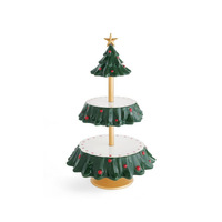 Plateau à fruits en résine Père Noël et Bonhomme de neige, centre de table décoratif pour Noël et la maison, fournitures pour fêtes de fin d'année et support à gâteau