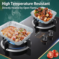 Bac de cuisson jetable en aluminium robuste de 120 oz avec couvercle en plastique P:P pour rôtir, cuire et servir en buffet