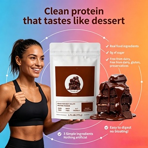 Poudre de protéines <span class=keywords><strong>Prime</strong></span> OEM ODM saveur chocolat, isolat de protéines de bœuf nourri à l'herbe, favorisant la santé intestinale, supplément pour la récupération musculaire - Product Image 2