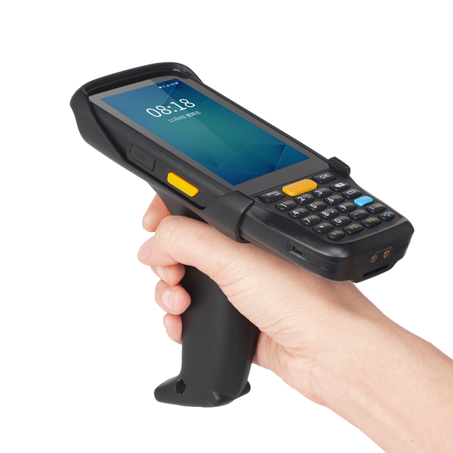 Rugged Android 9.0 2D Barcode Scanner Keypad Mobile Data Collector with Pistol Grip Battery Cradle Option
