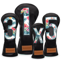 Parche de alta calidad Logo Golf Headcover Cuero Golf Driver Headcover Golf Driver Head Cover Custom