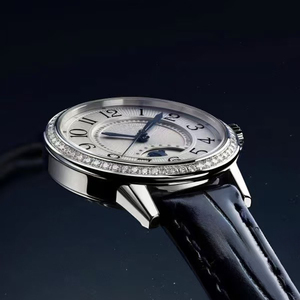 Reloj de Lujo para Hombre y Mujer con Cristal de Zafiro, Fase Lunar Automática, Luminoso, Resistente al Agua, con Incrustaciones de Moissanita y Esfera Blanca con Efecto Rayos de Sol - Product Image 3