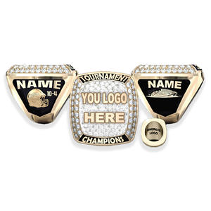 Custom Championship Hombres Negro 24K 18K Oro Compromiso Corazón 10 Gramos Oro Campeonato Anillos 2024 - Product Image 6