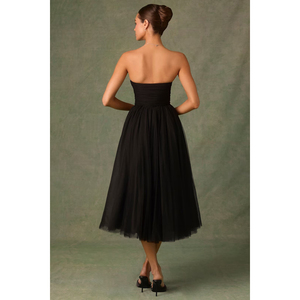 Nuovo Abito Elegante Senza Spalline <span class=keywords><strong>in</strong></span> <span class=keywords><strong>Tulle</strong></span> <span class=keywords><strong>Trasparente</strong></span> Tinta Unita - Product Image 2
