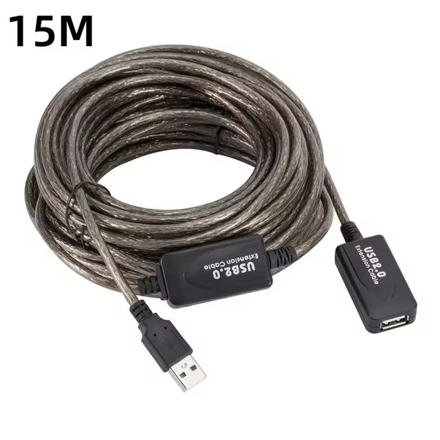 5M 10M 15M 20M USB 2.0 Extension Cable with Chip High Speed Active Repeater Male to Female Data Cord for Laptop Printer Scanner