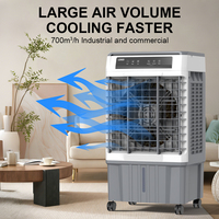 Refroidisseur d'air évaporatif portable à économie d'énergie avec télécommande, réservoir d'eau de 20 L, 3 vitesses réglables, faible bruit, grand volume d'air