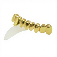 Ensemble de grillz dentaires Hip Hop pour la mâchoire inférieure, couleur or et argent, grillz dentaires, capuchons dentaires, bijoux dentaires amovibles