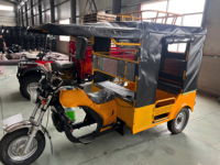 Motocicleta de Tres Ruedas de 200 CC con Cabina Cerrada de Lona, Impermeable y Resistente al Viento, Triciclo Motorizado para Transporte de Pasajeros