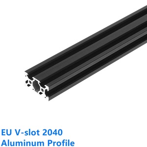 V-slot 2040 hitam Anodized aluminium profil standar EU ekstrusi 100-800mm Linear Rail untuk <span class=keywords><strong>CNC</strong></span> 3D Printer pertukangan - Product Image 3