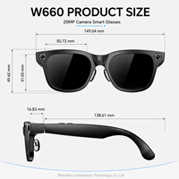 Lunettes Intelligentes IA Tendance avec Caméra 20MP, Enregistrement Vidéo 4K, Réduction de Bruit ENC, Appel Bluetooth et Assistant de Traduction IA en Temps Réel W660