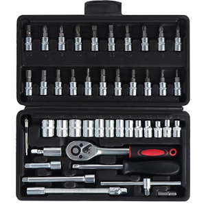 Set Kunci Soket Ratchet Baja Karbon 46pcs Tahan Lama, Set Kotak Peralatan Perbaikan Otomotif Multi-Fungsi, Kotak Keras, Dapat Disesuaikan, OEM - Product Image 2