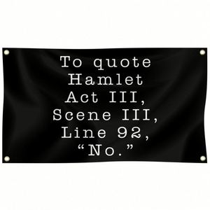 Tapisserie murale décorative « Citer le passage de Hamlet, acte III, scène III, ligne 92 » de 3x5 pieds pour chambre, dortoir universitaire, chambre <span class=keywords><strong>à</strong></span> coucher, salon - Product Image 1