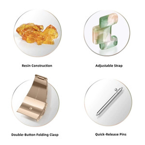 Correa de Reloj Inteligente de Lujo para Mujer, Correa de Resina Transparente para Reloj <span class=keywords><strong>Apple</strong></span> Serie 11 10 9 8 7 6 - Product Image 2