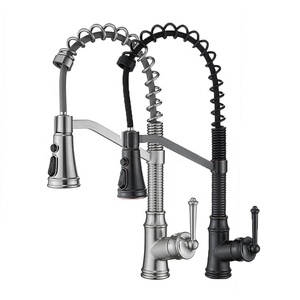 Classific Rotatable European Single Handle Black Brass Pull Out Luxury Spring Commercial Kitchen AT9208OB-DX Kitchen - Product Image 6