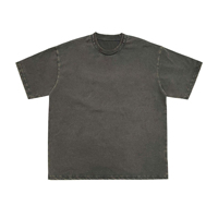 T-shirt Homme Col Rond Tricoté Surdimensionné et Épais avec Logo Personnalisé, 100% Coton Anti-Rétrécissement, Épaules Tombantes, Impression et Broderie