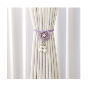 Cinta Decorativa Moderna y Sencilla <span class=keywords><strong>para</strong></span> <span class=keywords><strong>Cortinas</strong></span> con Perlas y Flores, Ajustable, Plegable, Color Crema, con Diseño Creativo - Product Image 5