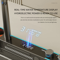 Évier de cuisine en acier inoxydable Évier de cuisine à cascade de luxe à affichage numérique LED anti-rayures avec lave-gobelet et distributeur de savon