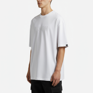 Camiseta Oversize de Algodón 100% para Hombre, Hombro Caído, Tallas Grandes, Estilo Urbano, Blanca Lisa - Product Image 2