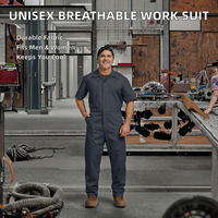 Pantalon de travail personnalisé en polyester respirant à manches courtes, avec logo imprimé pour usine/atelier, vêtement de travail résistant à l'usure, détection des aiguilles, pour le travail.