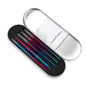 5 Piece Colored Stainless Steel Acne Needle Set Blackhead Remover Facial Extraction Tool For Face General Population - Product Image 4