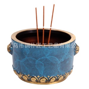 Quemador de incienso grande de cobre con forma de loto para uso doméstico, adecuado para ofrecer incienso a Buda, estilo Xuande. - Product Image 5
