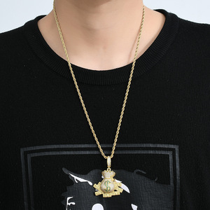 Pendentif Sac d'Argent Dollar, Accessoires Hip Hop en Cuivre Incrusté de Zircon, Grand Pendentif Sac d'Argent Dollar - Product Image 4