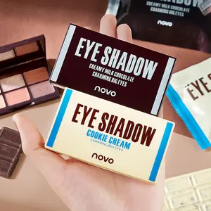 NOVO palet Eye Shadow riasan berpigmen tinggi, palet grosir desain coklat 4 warna
