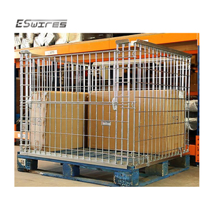 Fabriek Direct Gegalvaniseerd Metalen Magazijn Opslag Stapelbare Opvouwbare Draadgaas Kooi Pallet - Product Image 5