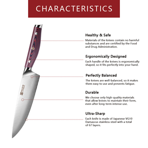 Juego de Cuchillos de Cocina Profesionales <span class=keywords><strong>Royalty</strong></span> <span class=keywords><strong>Line</strong></span> de 6 Piezas, 8\", 7\", 5\", 3.5\", Damasco, AUS 10, Juego de Cuchillos Japoneses - Product Image 5