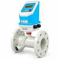 Débitmètre à ultrasons intégré en ligne DN15 DN200, type à bride, tout-en-un, avec RS485 Modbus 4-20mA pour eau et eaux usées