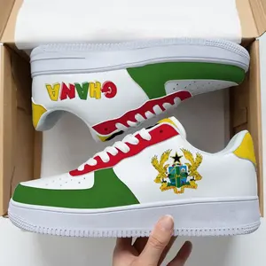 2024 OEM ODM-Großhandel individuelle Guinea Nigeria Flagge hochwertiges Design Herren Freizeitschuhe bequeme Sport-Wandschuhen