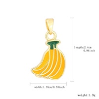 Pendentif Breloque Banane en Laiton Plaqué Or 14K Tendance, Émail, Fruits, Accessoire de Collier DIY pour Femmes et Filles, Cadeau, Vente en Gros