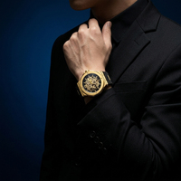 Montre mécanique automatique de luxe pour homme DK&YT, boîtier en acier inoxydable de haute qualité, mouvement squelette à remontage automatique, bracelet en silicone