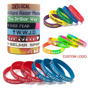 Bracelet en silicone fin avec logo personnalisé, promotionnel, en caoutchouc, pas cher, bracelets personnalisés - Product Image 2