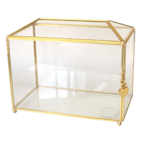 Porte-cartes en verre de mariage doré Décoration intérieure élégante