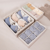 Organisateur de tiroir pliable en coton pour soutiens-gorge et chaussettes avec grands compartiments pour le rangement des vêtements