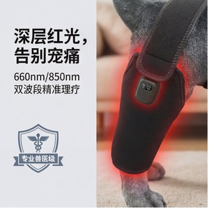 Adjustable Red <b>Light</b> Therapy <b>Dog</b> Hind Leg Support Brace Black Cloth Durable Comfortable Outdoor All Seasons Use - Product Image 3