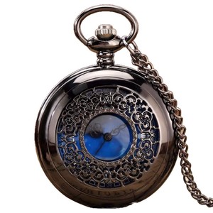 Özel Antika Tasarım Mavi Kadranlı Kuvars Cep Saati Vintage Kolye Kolye Saat Erkek ve Kadın En İyi Tatil Hediyesi - Product Image 5