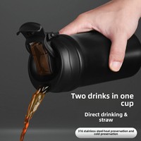 Tasse à café portable isotherme épaissie avec paille, compatible eau bouillante, sangle de transport – Design minimaliste de luxe pour hommes et femmes