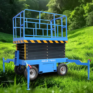 Plateforme élévatrice mobile à ciseaux électrique à <span class=keywords><strong>manivelle</strong></span> de 6 à 24 m pour travaux aériens, élévateur de marchandises avec supports - Product Image 4