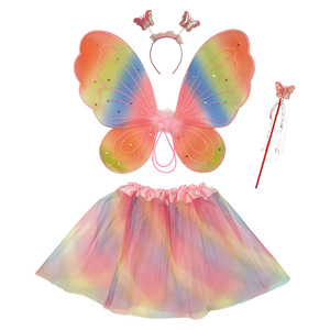 sachin and babi light blue dress Wholesale Rainbow Fairy Wings Butterfly Costume Double-Sided Shawl Design