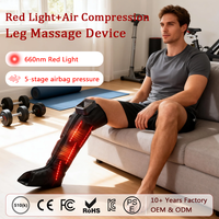 Alat Pijat Kaki Kompresi Udara Tanpa Kabel Isi Ulang 5 Mode dengan Lampu LED Merah Panas 510K Sepatu Pemulihan untuk Sirkulasi dan Relaksasi