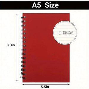 A5 Hardcover Spiral Address Book 100 Sheets Lined Paper for Travel Writing - Product Image 2
