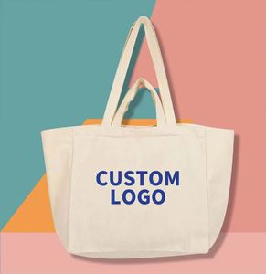 Sac fourre-tout en toile de coton recyclé personnalisé de haute qualité LILA, grand sac blanc pour un usage quotidien et les voyages - Product Image 5