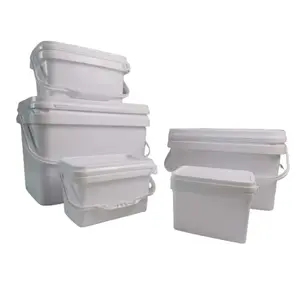 Kapaklı ve saplı özelleştirilmiş dikdörtgen plastik 20l konteyner gıda sınıfı plastik kova