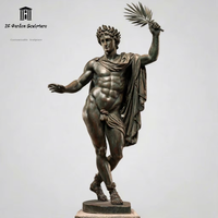 Sculpture personnalisée grandeur nature en bronze du dieu de la victoire, statue classique de la mythologie grecque pour la décoration de jardins de luxe, manoirs et monuments.