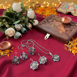 Conjunto de joyería de moda chapada oxidada a la moda, hermosa joyería étnica para mujer, perfecta para bodas y uso festivo - Product Image 3