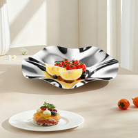 Plateau à fruits en acier inoxydable de style nordique minimaliste haut de gamme, modèle XC-Lotus Disk, décoratif