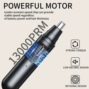 Recortador de Vello Nasal Eléctrico 2 en 1 para Hombre, Afeitadora Nasal Recargable USB, Depilación Nasal Portátil, Lavable y de Larga Duración - Product Image 5