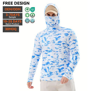 Camisa de Pesca con Capucha al por Mayor, Manga Larga, para Exteriores, de Spandex/Poliéster, Transpirable, de Alto Rendimiento, Secado Rápido, Protección UPF 50 Anti-UV - Product Image 1